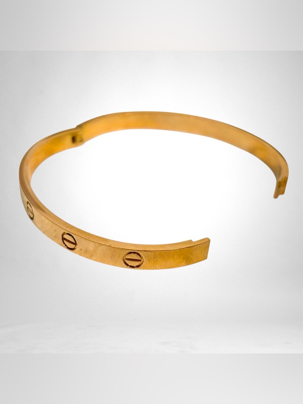 Stainless Steel Plated In Rose Gold Band Hinged Bracelet - Picture 3 of 5